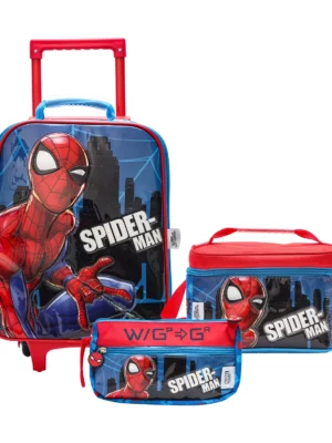 Set De Maleta Con Rueda+ Lonchera+Cartuchera Spiderman