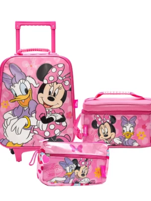 Set De Maleta Con Rueda+ Lonchera+Cartuchera Minnie